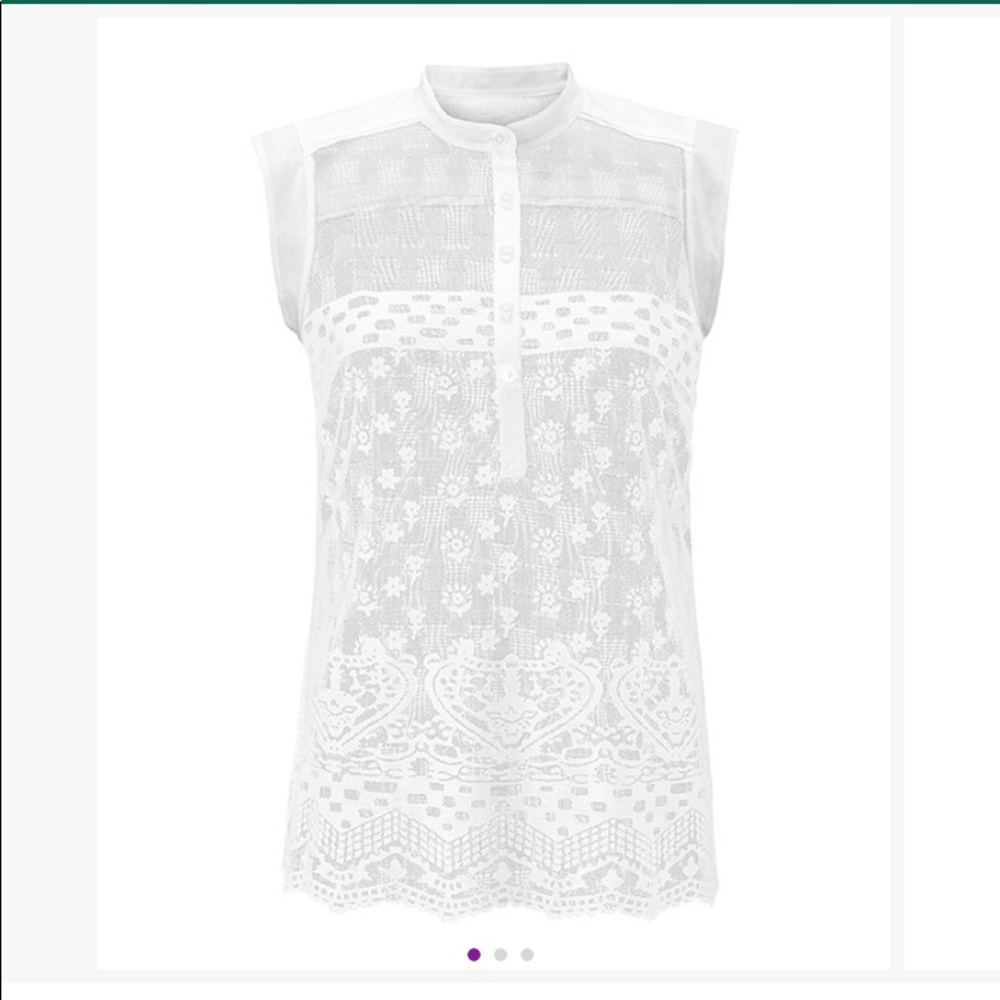 Cabi white lace prudence top